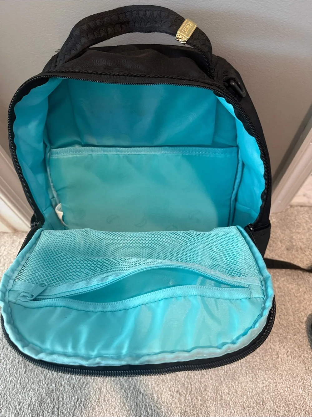 Sprayground Black Backpack with Patch Logo